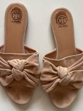 Tory Burch Annabelle Suede Bow Slide 8.5 M
